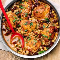 Red Wine-Braised Chicken With Chorizo and Chickpeas