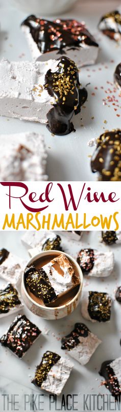 Red Wine Marshmallows + Dark Chocolate