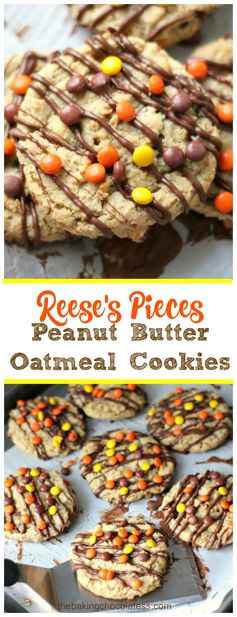 Reese's Pieces Peanut Butter Oatmeal Cookies