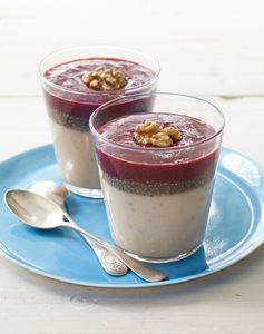 Rice Pudding with Mixed Berry Sauce