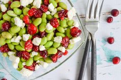 Roast Cranberry Edamame Feta Salad