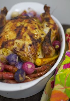 Roast Dijon Chicken With Spring Vegetables