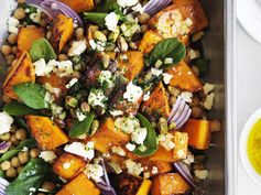 Roast pumpkin, feta and chickpea salad