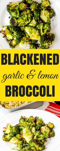 Roasted and Blackened Garlic and Lemon Broccoli