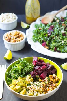 Roasted Beet Feta Salad with Honey Mustard Vinaigrette