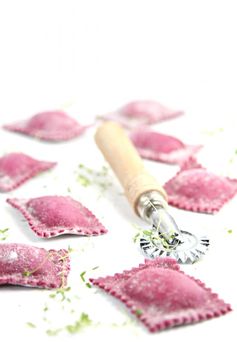 Roasted Beet Ravioli with Mascarpone Thyme Filling