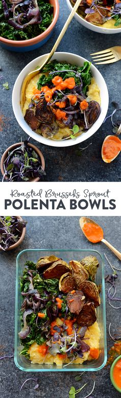 Roasted Brussels Sprout Polenta Bowl