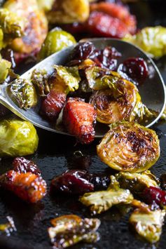 Roasted Brussels Sprouts with Bacon and Dried Cherries