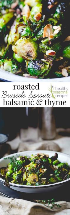 Roasted brussels sprouts with balsamic and thyme