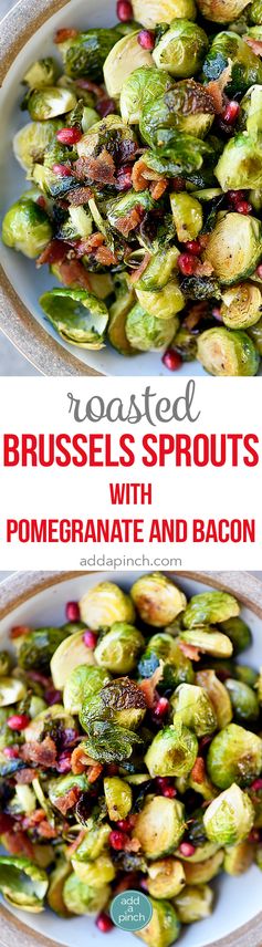 Roasted Brussels Sprouts with Pomegranate and Bacon