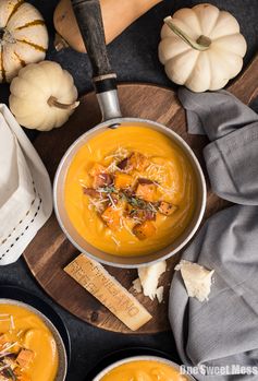 Roasted Butternut Squash & Sweet Potato Soup