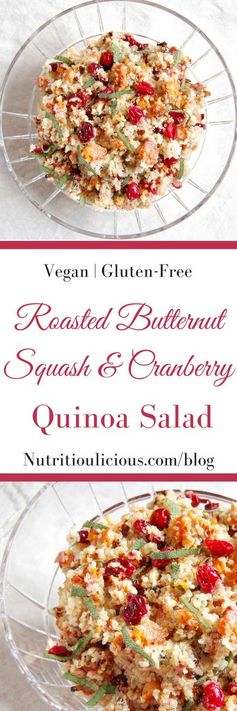 Roasted Butternut Squash and Cranberry Quinoa Salad with Cider Dijon Vinaigrette