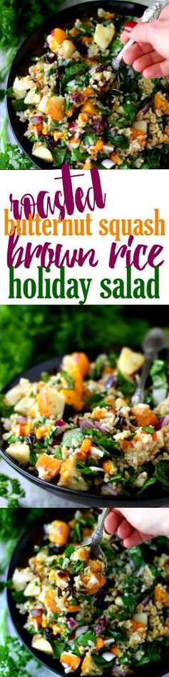 Roasted Butternut Squash Brown Rice Holiday Salad