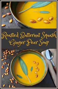 Roasted Butternut Squash Ginger Pear Soup