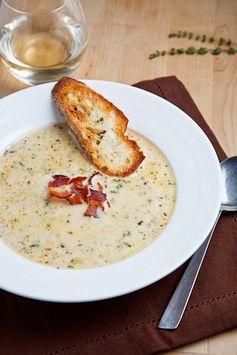 Roasted Cauliflower and Aged White Cheddar Soup