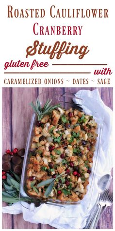 Roasted Cauliflower Cranberry Gluten Free Stuffing