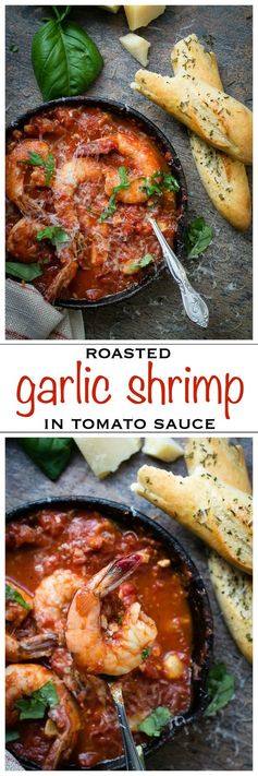 Roasted Garlic Tomato Sauce with Juicy Shrimp