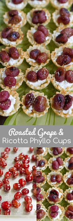 Roasted Grape & Ricotta Phyllo Cups