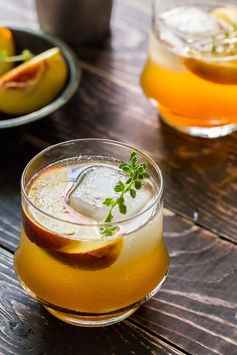 Roasted Peach Bourbon Cocktail