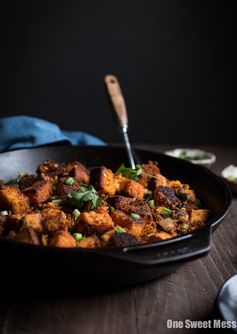 Roasted Poblano Chorizo Cornbread Stuffing