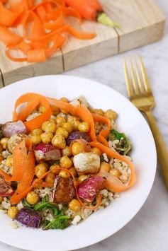 Roasted Radish Greens + Grains Bowl