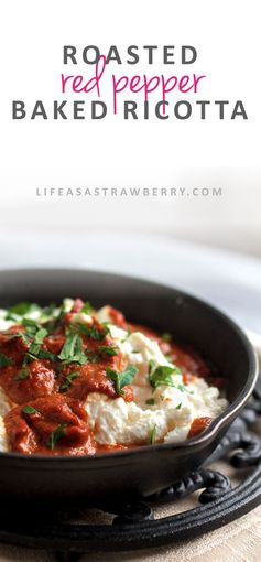 Roasted Red Pepper Baked Ricotta