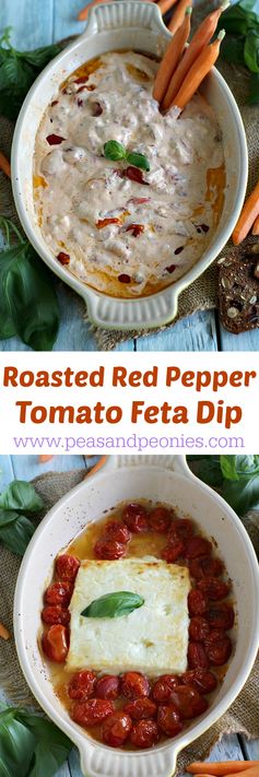 Roasted Red Pepper Tomato Feta Dip