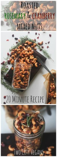 Roasted Rosemary and Cranberry Mixed Nuts