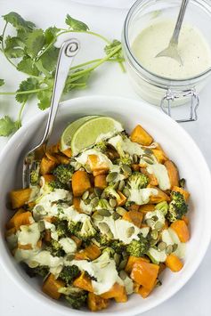 Roasted Sweet Potato Broccoli Salad