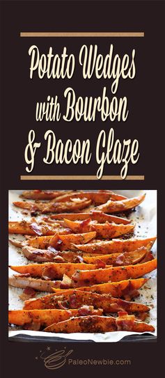 Roasted Sweet Potato Wedges with Bourbon-Bacon Glaze