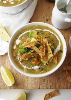 Roasted Tomatillo and White Bean Soup