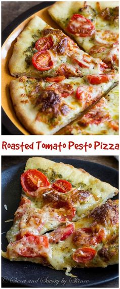 Roasted Tomato Pesto Pizza