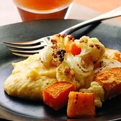 Roasted Winter Vegetables with Cheesy Polenta