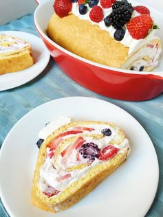 Rolled Summer Berry Cake