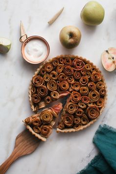 Rose Apple Pistachio Tart