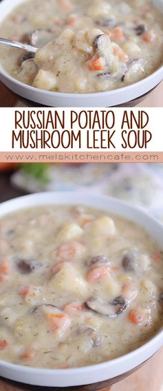 Russian Potato and Mushroom Leek Soup