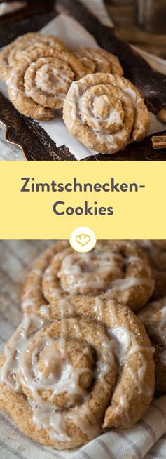 Süße Zimtschnecken-Cookies mit Zuckerglasur