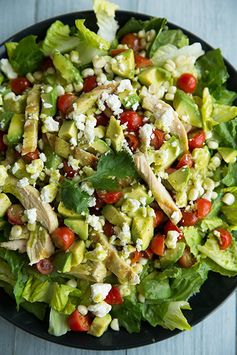 Salad with Grilled Chicken, Avocado & Tomato with Honey-Lime, Cilantro Vinaigrette