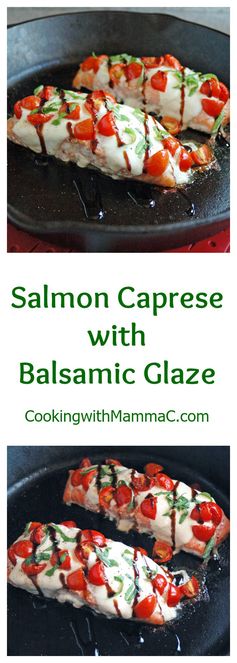 Salmon Caprese with Balsamic Glaze