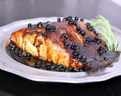 Salmon with Blueberry Balsamic Sauce