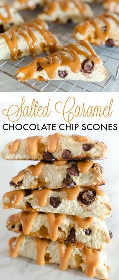 Salted Caramel Chocolate Chip Scone