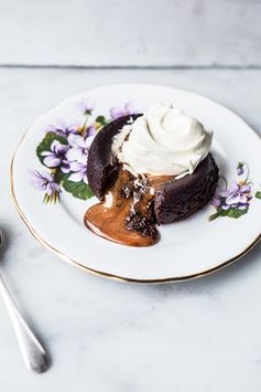 Salted Caramel Filled Molten Chocolate Cakes