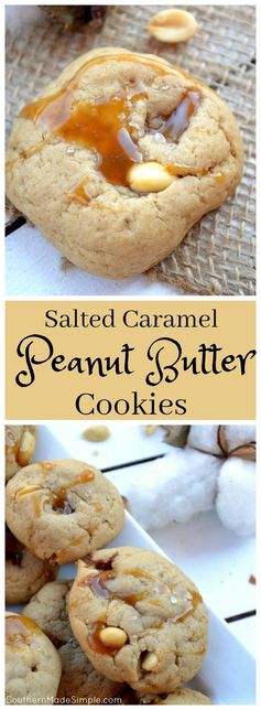 Salted Caramel Peanut Butter Cookies