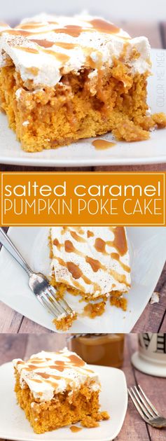 Salted Caramel Pumpkin Poke Cake