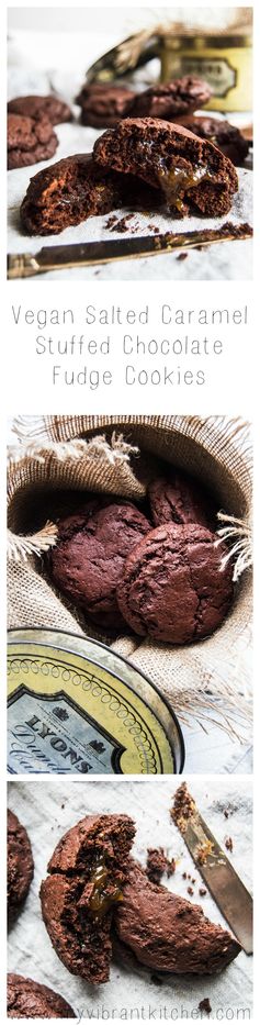 Salted Caramel Stuffed Chocolate Fudge Cookies