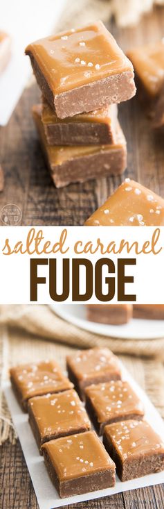 Salted Caramel Topped Fudge