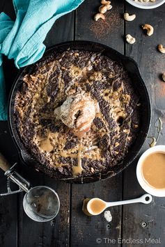 Salted Caramel Vegan Skillet Brownie