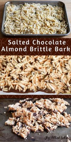 Salted Chocolate Almond Brittle Bark