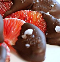 Salted-Chocolate Dipped Blood Oranges