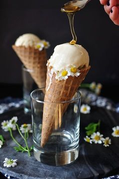 Salted Honey and Chamomile Ice Cream